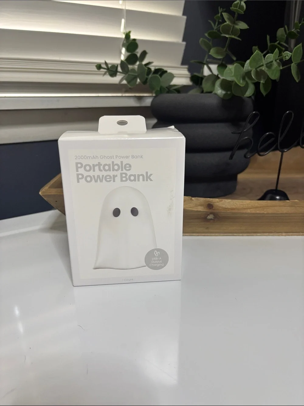 Portable Ghost Power Bank - White